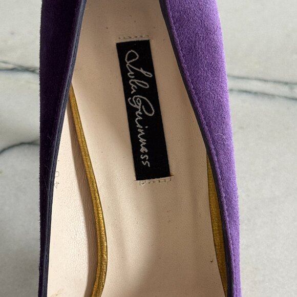 Vintage Lulu Guinness Slip On Cone Heel Cut Out Shell Pumps - US 7.5 - NEW - Picture 5 of 10